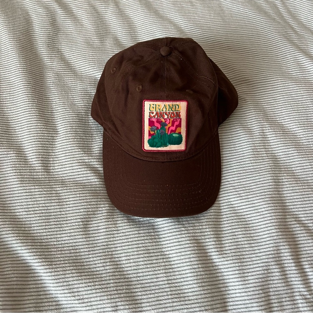 Urban Outfitters Brown Cap with Embroidered Patch